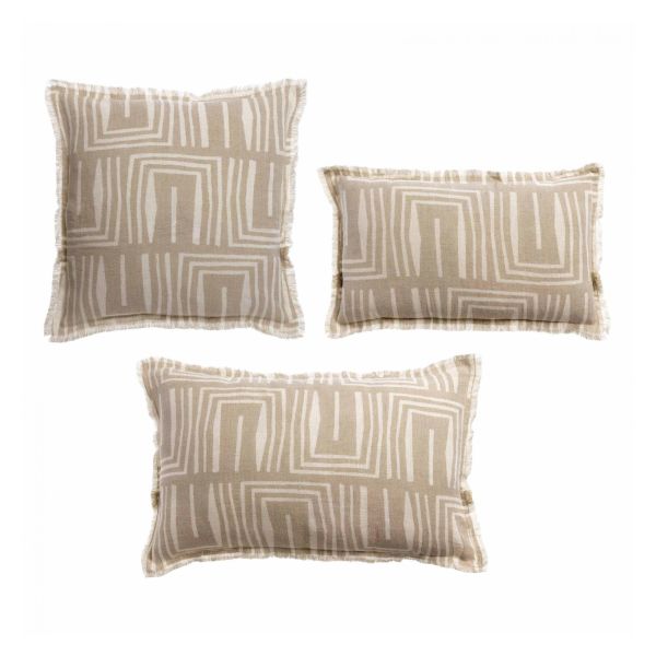 Vivaraise Coussin imprimé Tina Naturel Déco