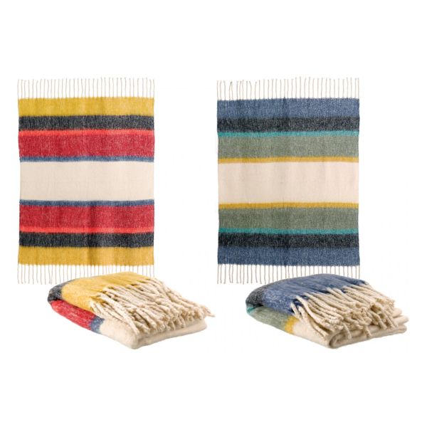 Vivaraise Plaid rayé recyclé Isabel 130 x 160 Déco