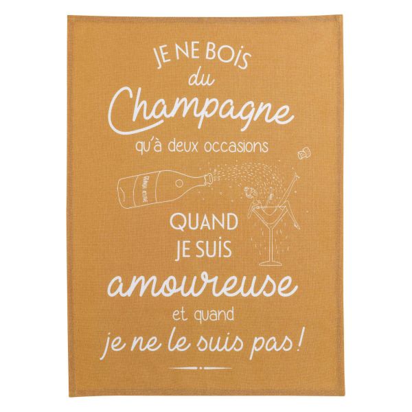 Vivaraise Torchon Amoureuse Ocre 50 x 70 Cuisine