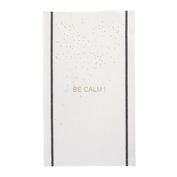 Vivaraise Torchon Be calm Or Blanc 80 x 50 Cuisine