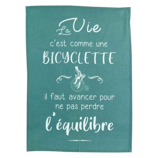 Vivaraise Torchon Bicyclette Paon 50 x 70 Cuisine
