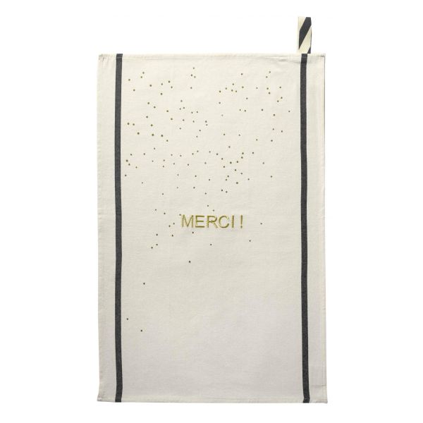 Vivaraise Torchon Merci or Ecru 70 x 50 Cuisine