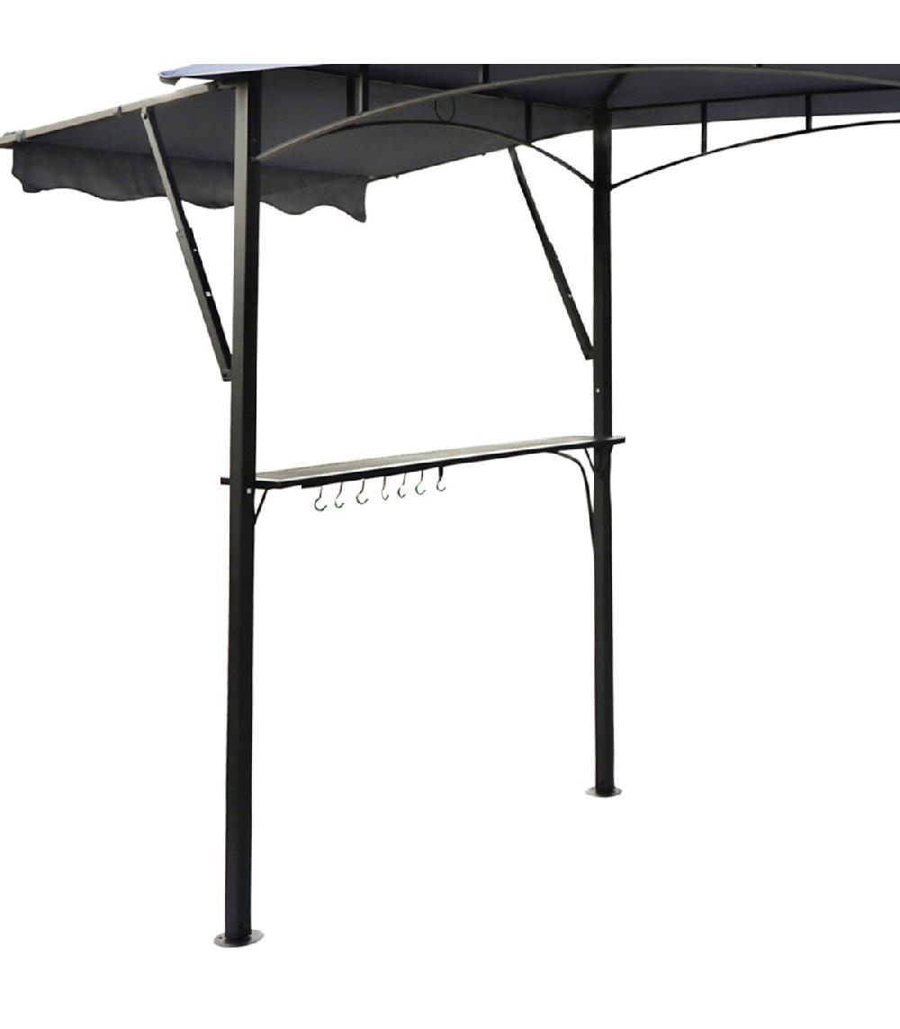 Wadiga Abri Barbecue Avec 2 Pare-soleils Et 2 Tablettes 205x124x255cm