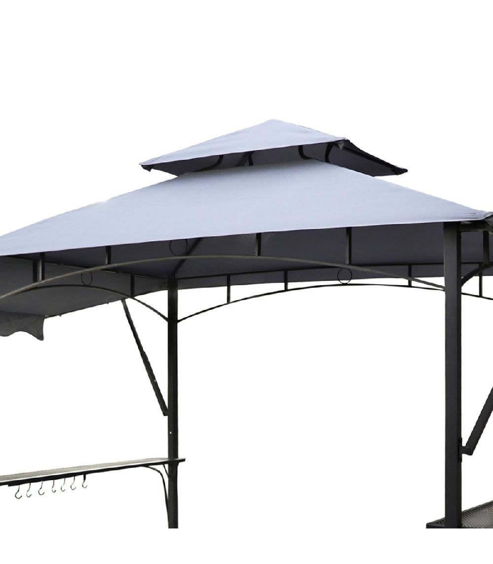 Wadiga Abri Barbecue Avec 2 Pare-soleils Et 2 Tablettes 205x124x255cm