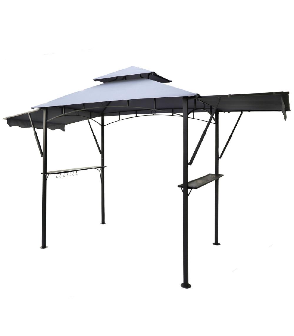 wadiga Abri barbecue avec 2 pare-soleils et 2 tablettes 205x124x255cm