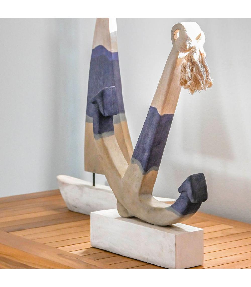 Wadiga Ancre Décorative En Bois à Poser 37.5x7.5x52cm