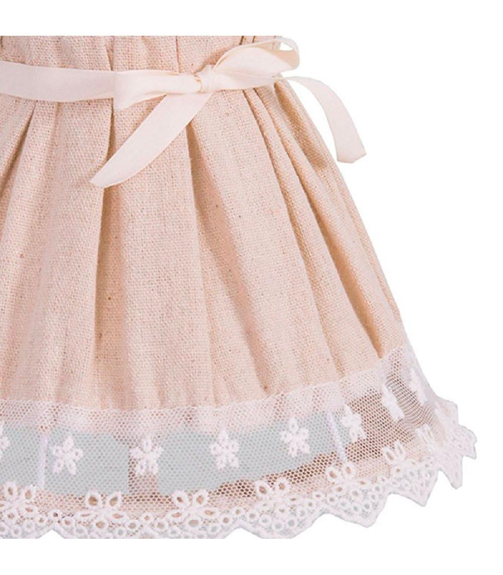 Wadiga Applique Murale Avec Abat-jour Beige Lin Et Broderie 27x13x26cm