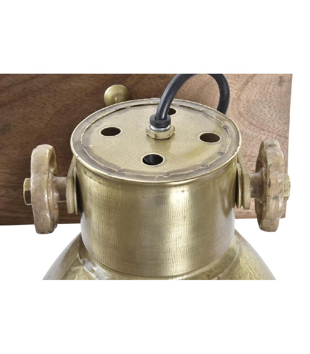 Wadiga Applique Murale Bois Et Métal Doré Triple - 64x17x26cm