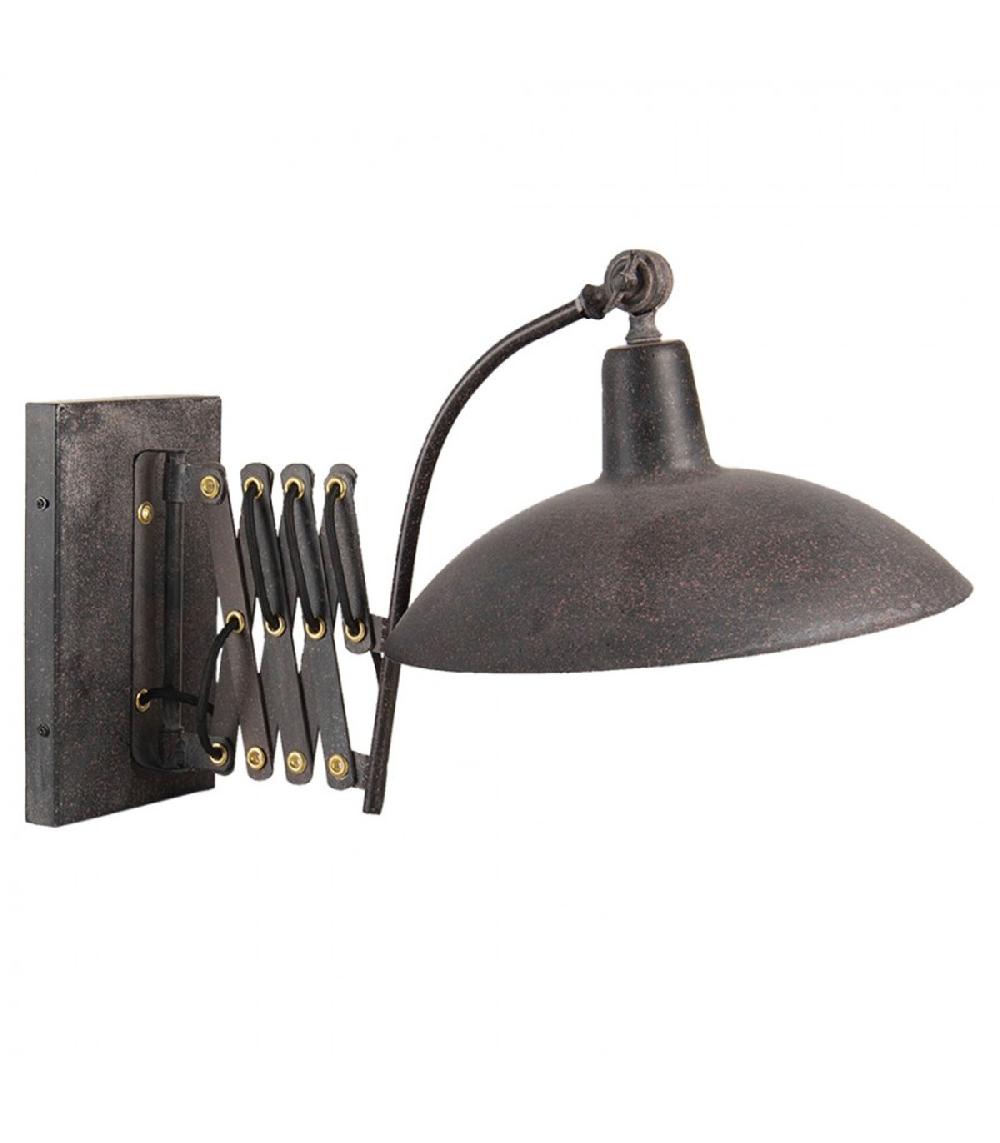 Wadiga Applique Murale Bras Extensible Style Industriel En Métal Noir 55x33x34cm