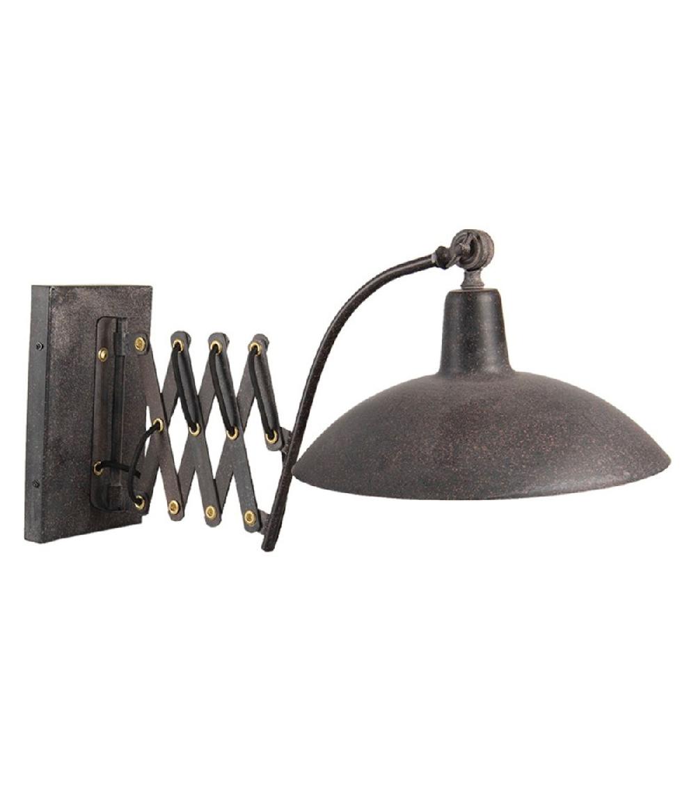 wadiga Applique murale bras extensible style industriel en métal noir 55x33x34cm