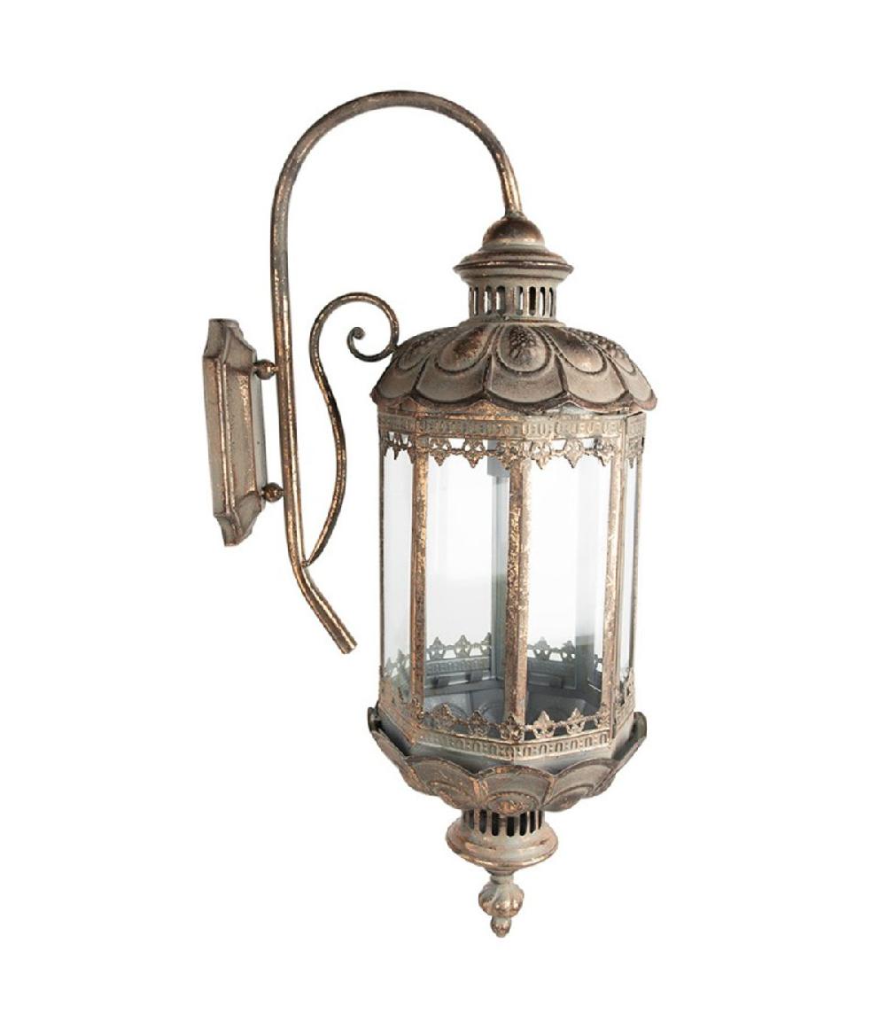 wadiga Applique murale classique en métal et verre 29x23x65cm