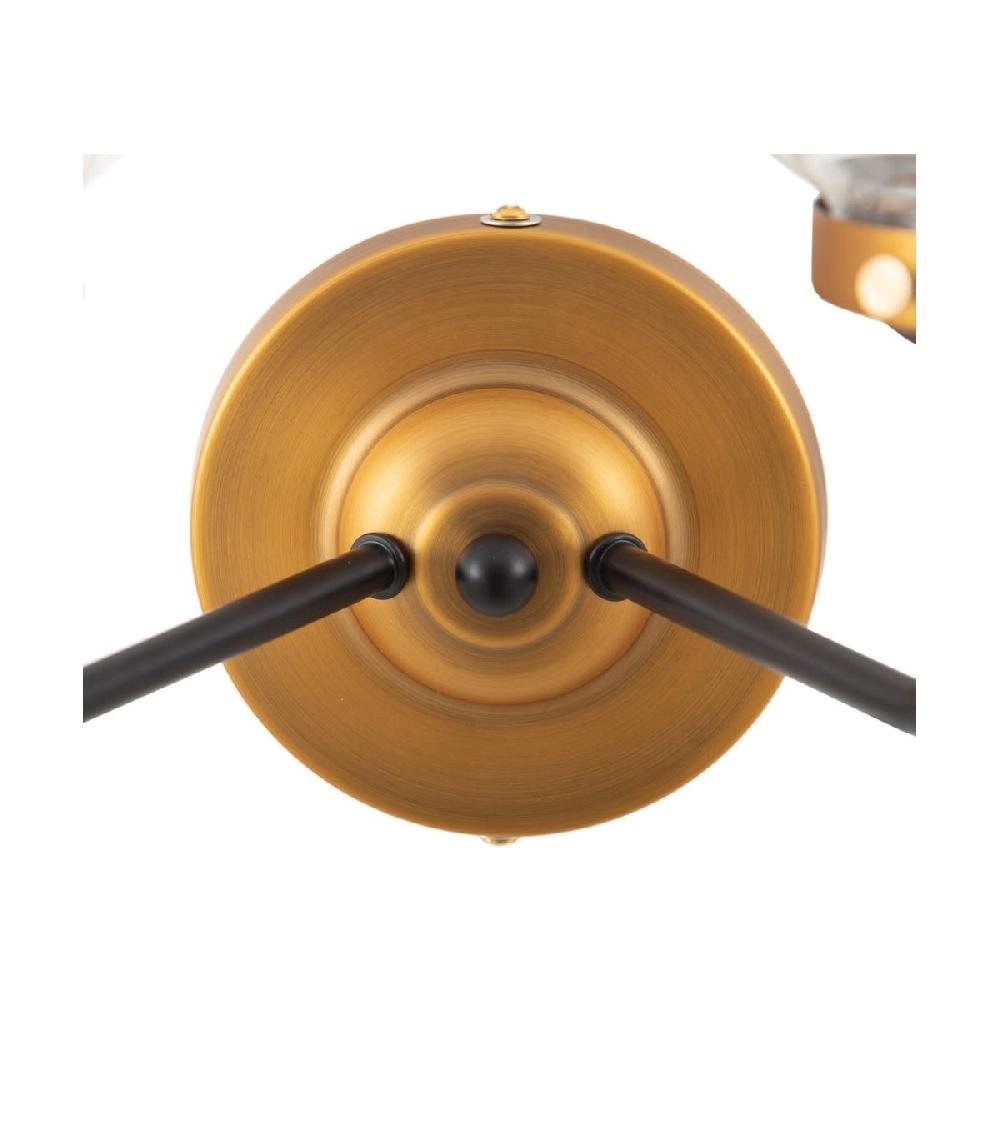 Wadiga Applique Murale Double Métal Doré Et Noir Globe En Verre