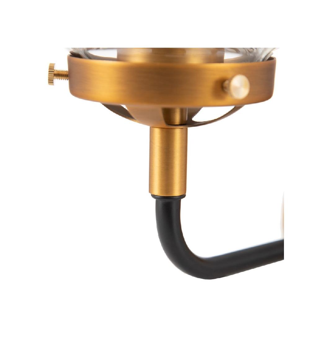 Wadiga Applique Murale Double Métal Doré Et Noir Globe En Verre