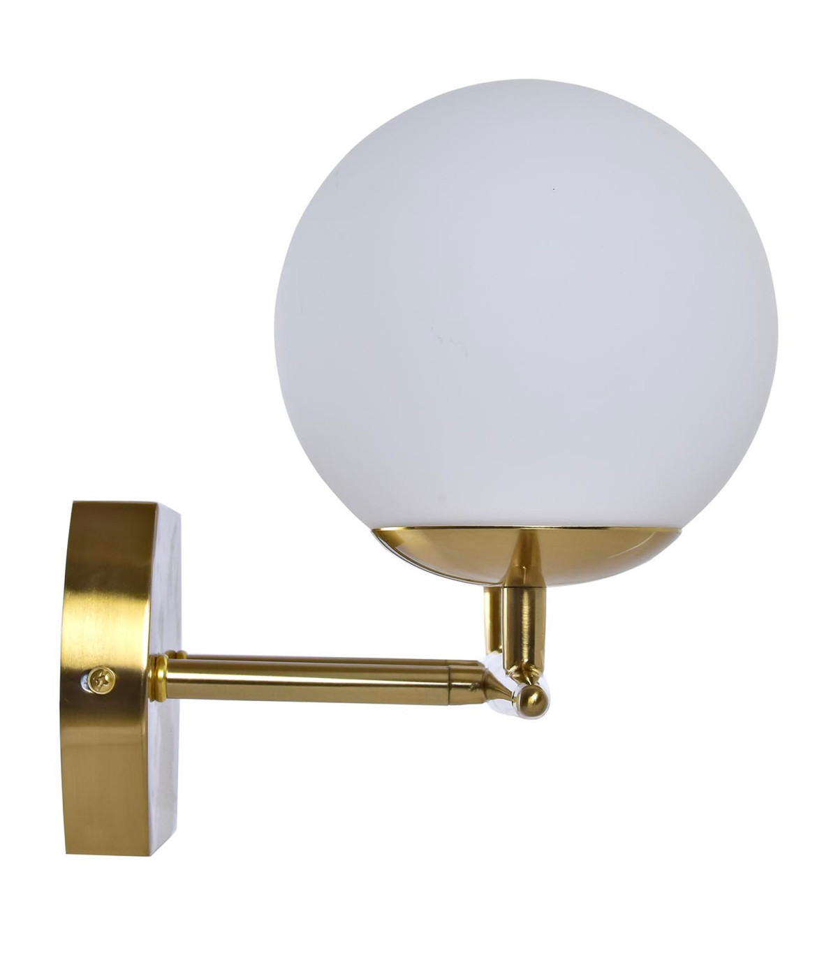 Wadiga Applique Murale Double Métal Doré Et Verre Dépoli Blanc 42x15x20cm