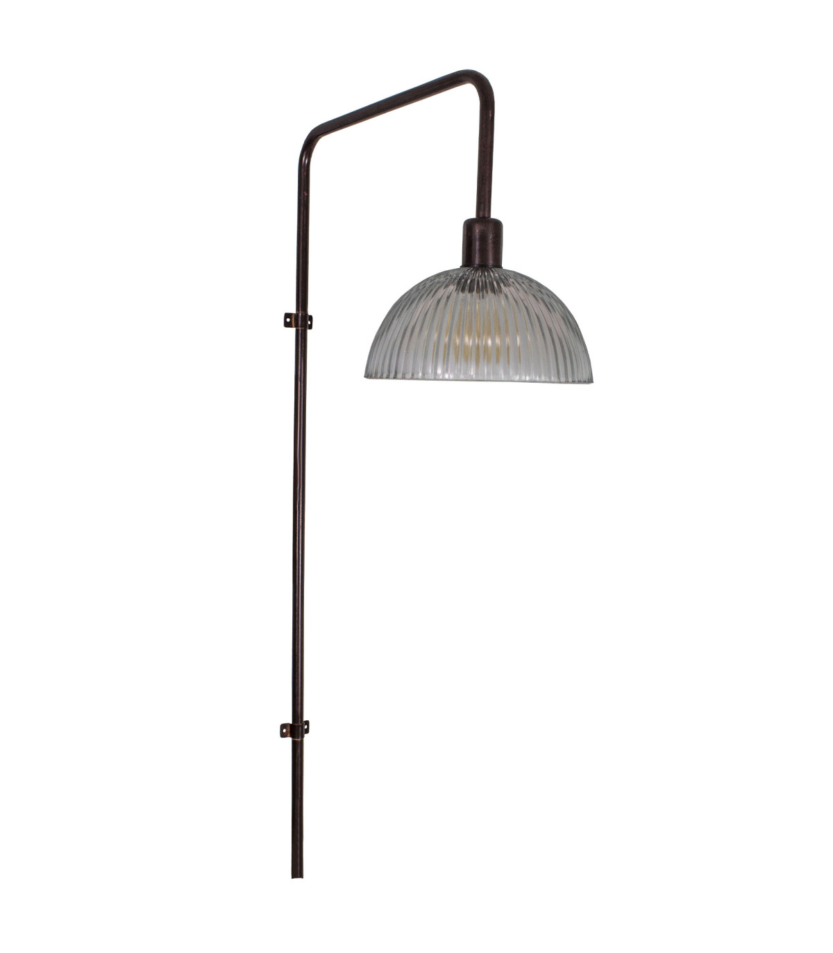 wadiga Applique murale en métal et abat-jour en verre strié 50.5x24x100cm