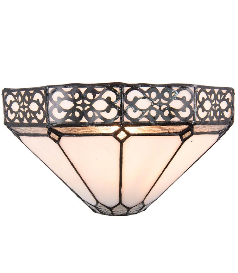 wadiga Applique murale en métal et verre opale 30x15x16cm