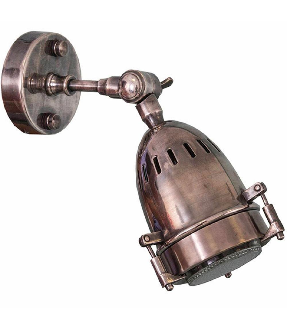 wadiga Applique murale laiton et verre phare de voiture 20x20x8cm