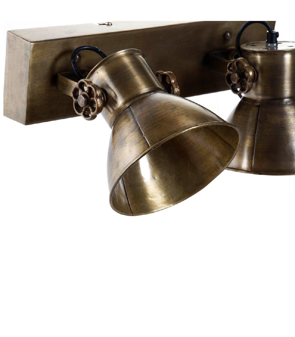 Wadiga Applique Murale Métal Doré Double 42x11x28cm