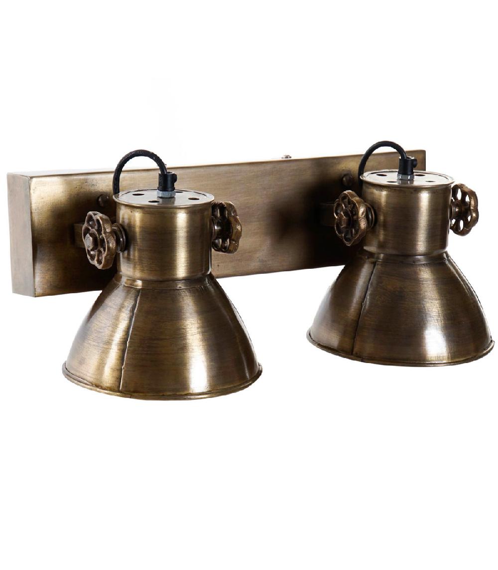 Wadiga Applique Murale Métal Doré Double 42x11x28cm