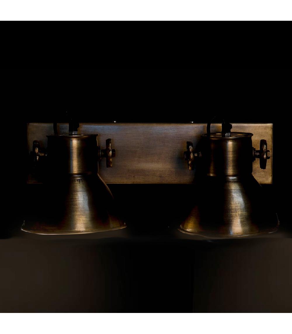 Wadiga Applique Murale Métal Doré Double 42x11x28cm