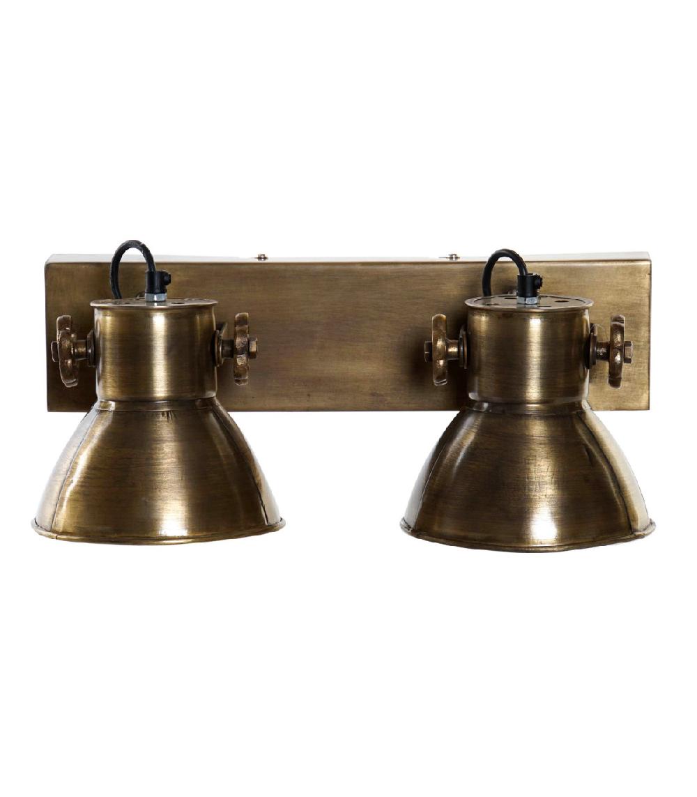 wadiga Applique murale métal doré double 42x11x28cm