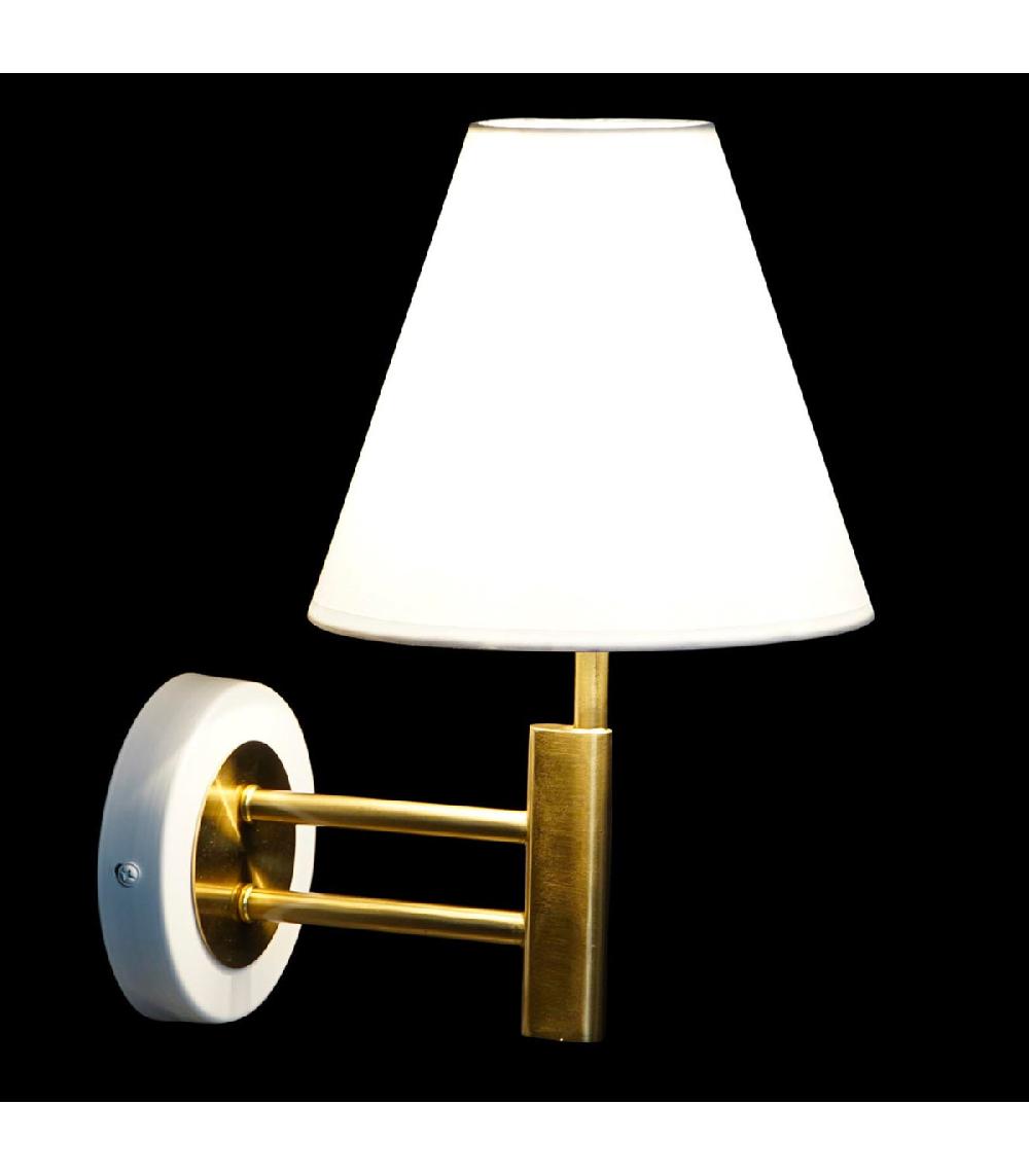 Wadiga Applique Murale Métal Doré Et Abat-jour Blanc 19x25x30cm