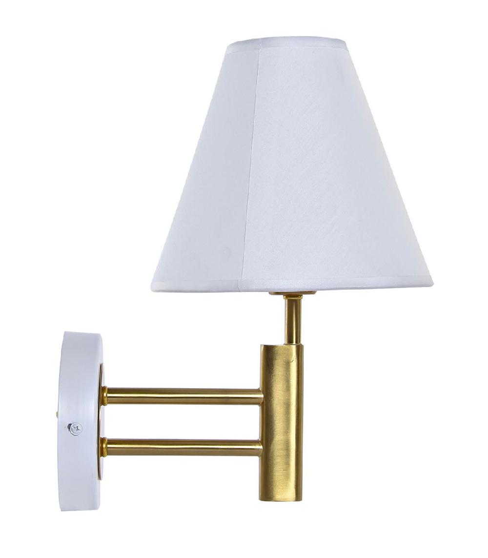 Wadiga Applique Murale Métal Doré Et Abat-jour Blanc 19x25x30cm
