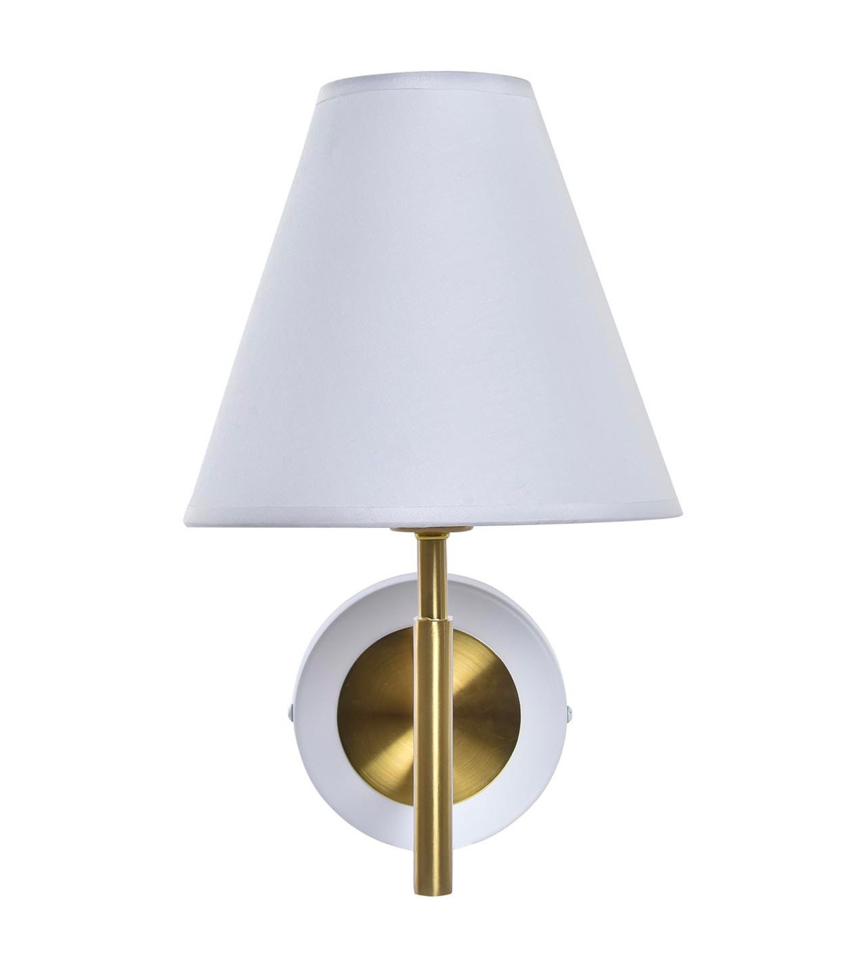 wadiga Applique murale métal doré et abat-jour blanc 19x25x30cm