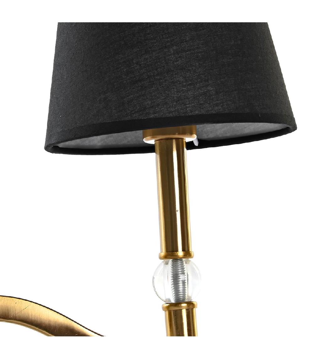 Wadiga Applique Murale Métal Doré Et Abat-jour Noir 15x23x31cm