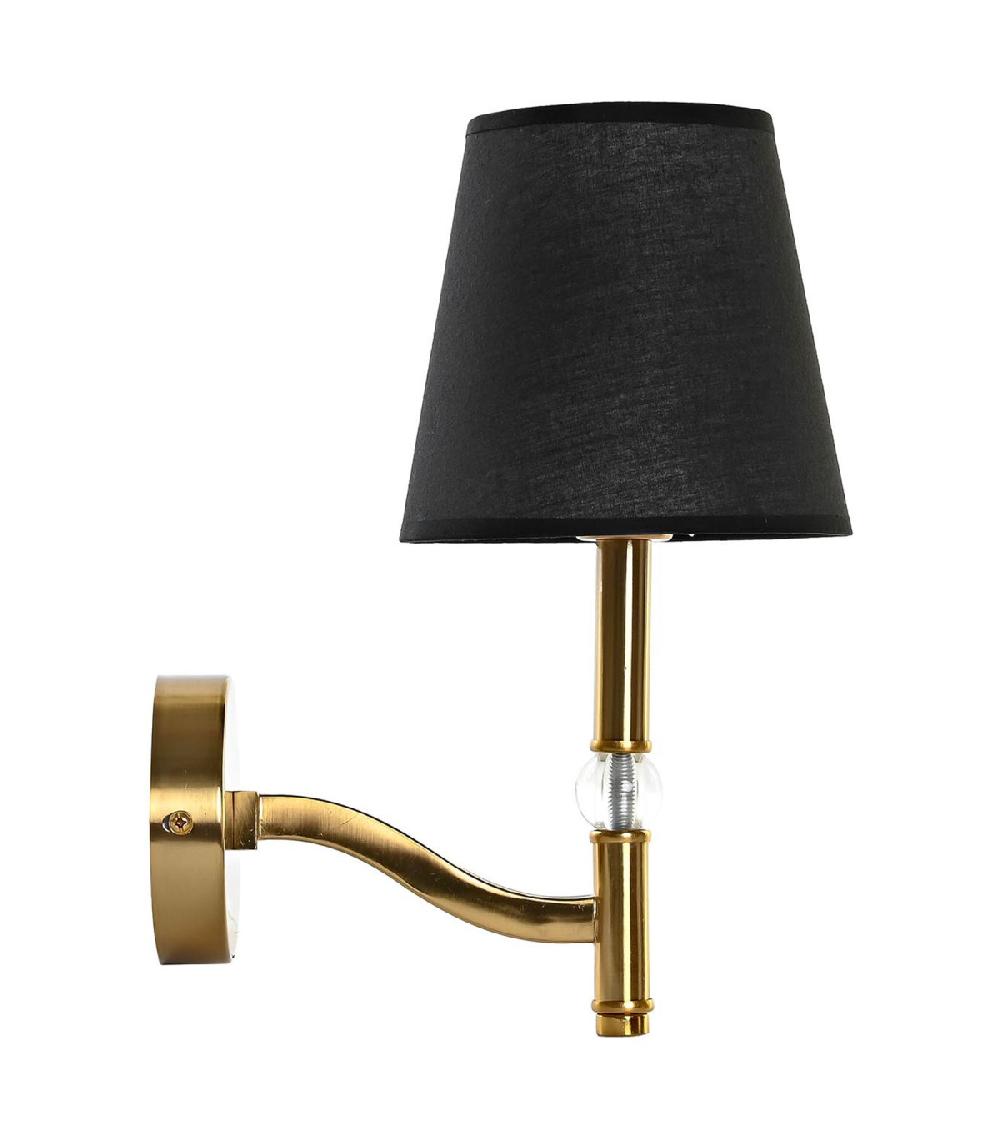 wadiga Applique murale métal doré et abat-jour noir 15x23x31cm