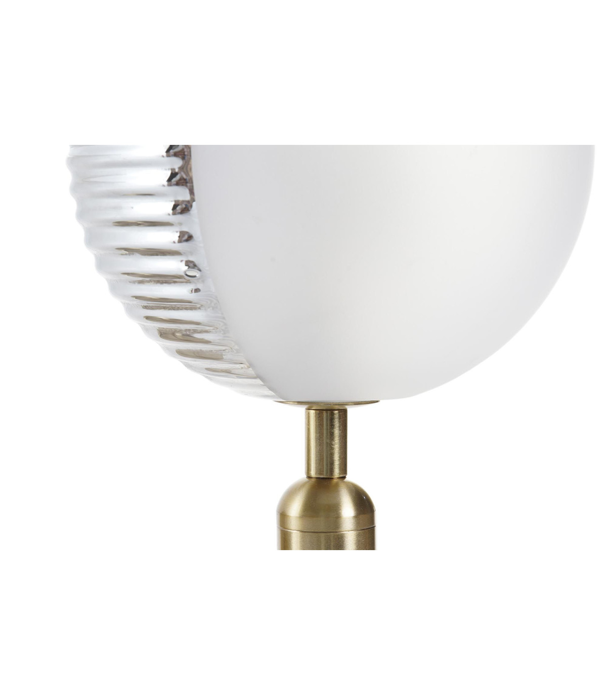 Wadiga Applique Murale Métal Doré Et Globe En Verre Dépoli Blanc- 15x15x38cm