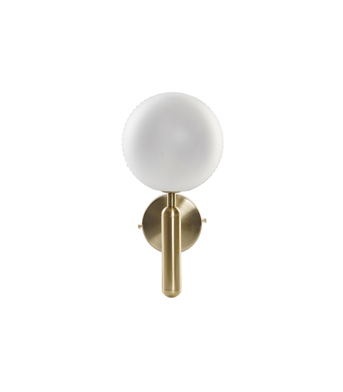 Wadiga Applique Murale Métal Doré Et Globe En Verre Dépoli Blanc- 15x15x38cm