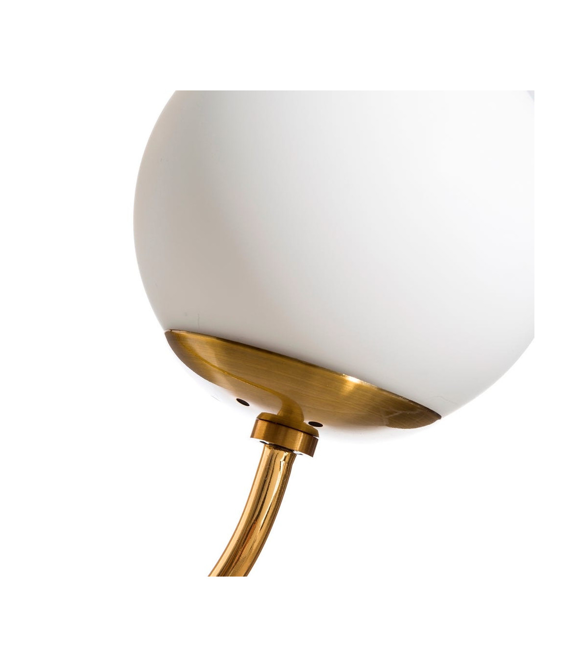 Wadiga Applique Murale Métal Doré Et Globe En Verre Dépoli Blanc