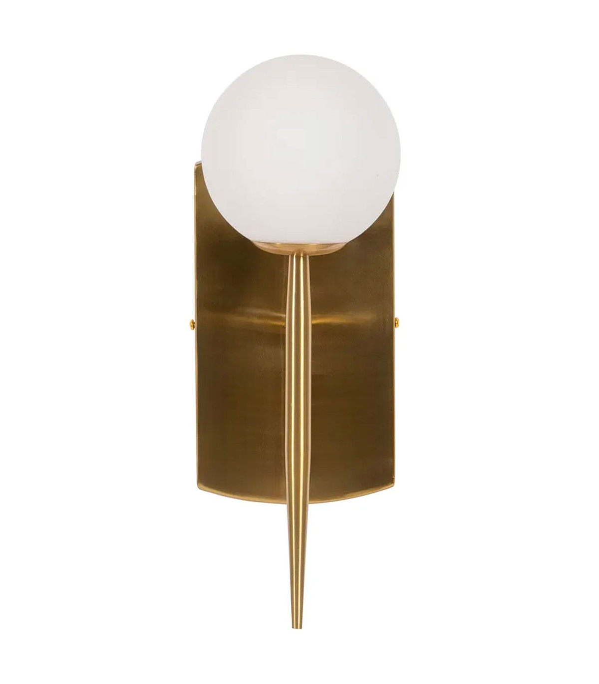 wadiga Applique murale métal doré et globe en verre dépoli blanc 12x12x29cm