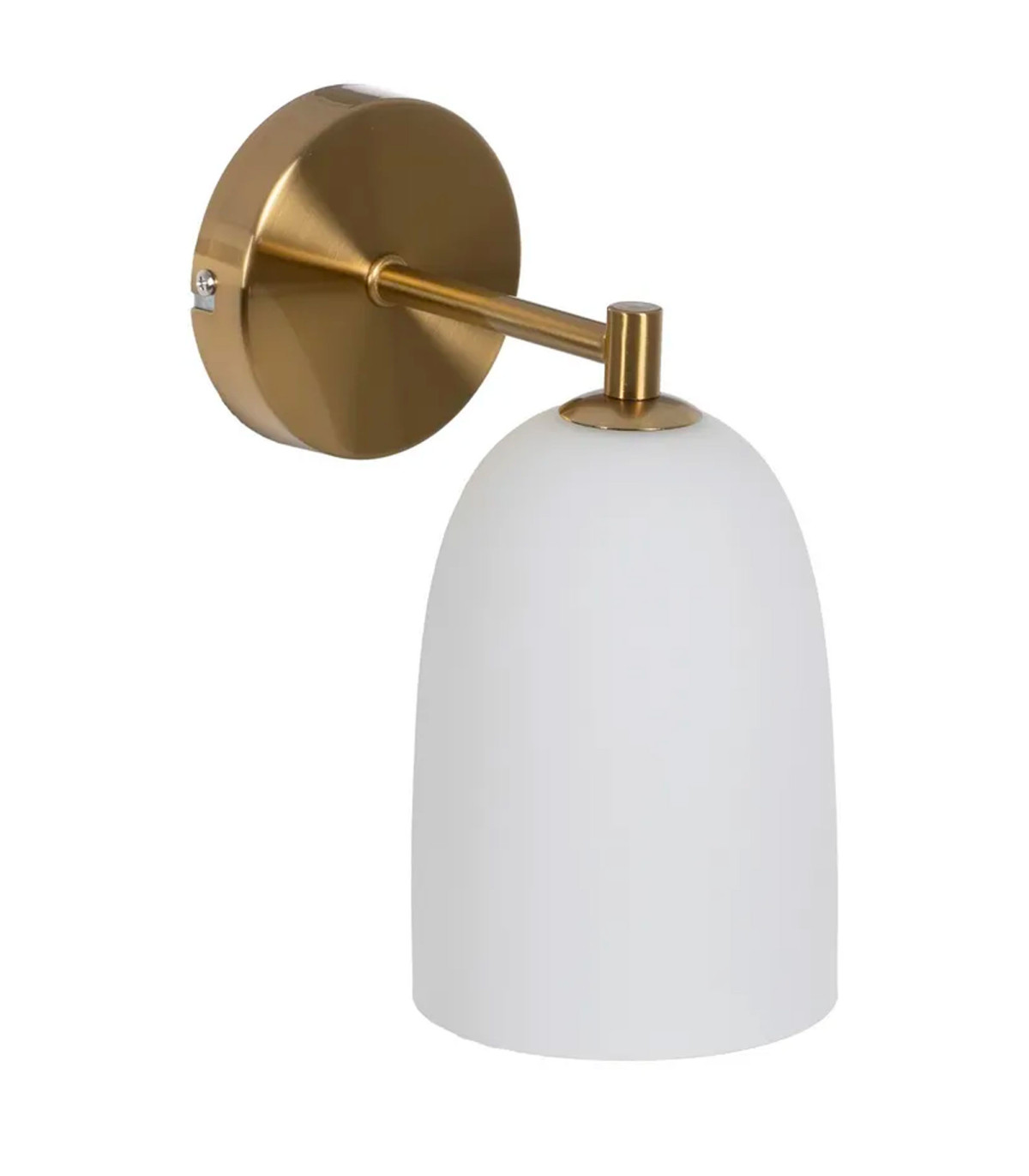 wadiga Applique murale métal doré et globe en verre dépoli blanc 19x12x23.5cm