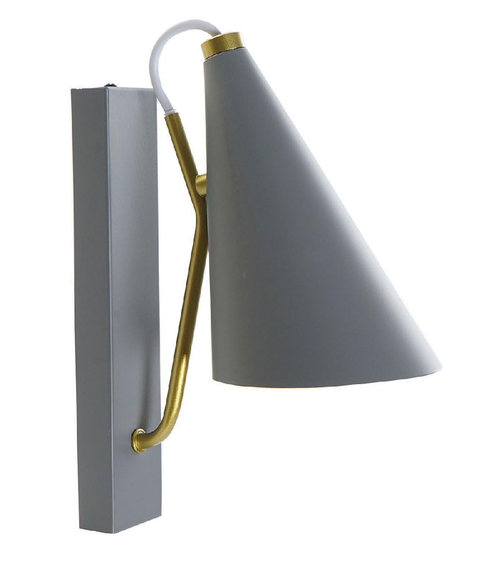 wadiga Applique murale métal gris et doré - 12x25x29cm