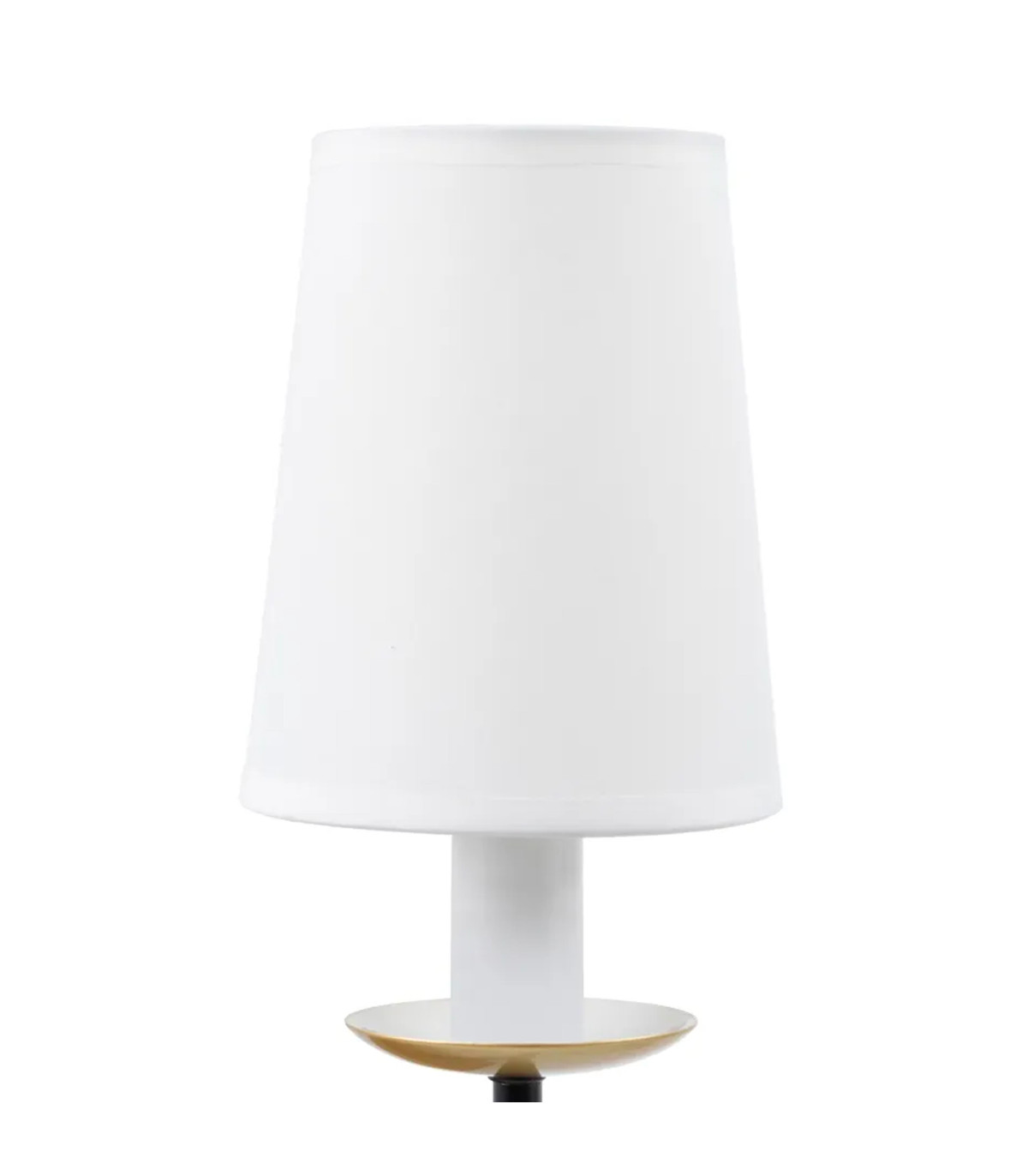 Wadiga Applique Murale Métal Noir Et Doré Et Abat-jour Blanc