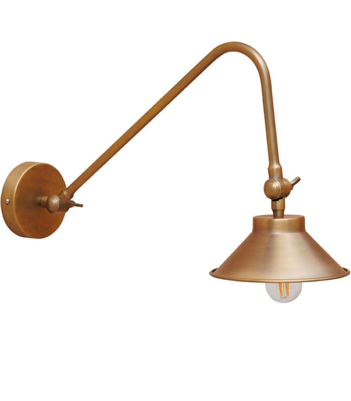 wadiga Applique murale potence vintage en métal doré 46x17x27cm