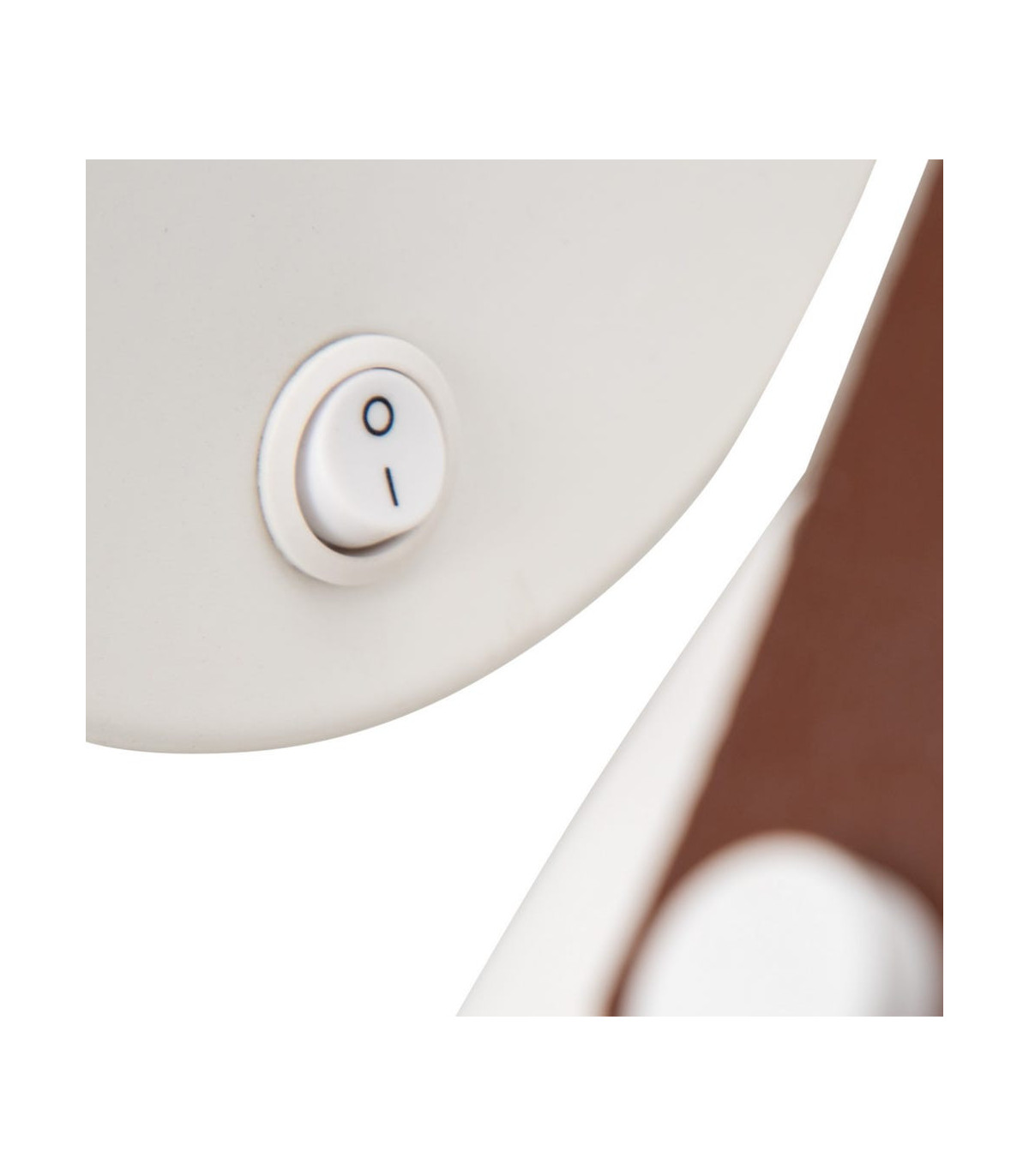 Wadiga Applique Murale Ronde En Métal Blanc Et Cuir Marron