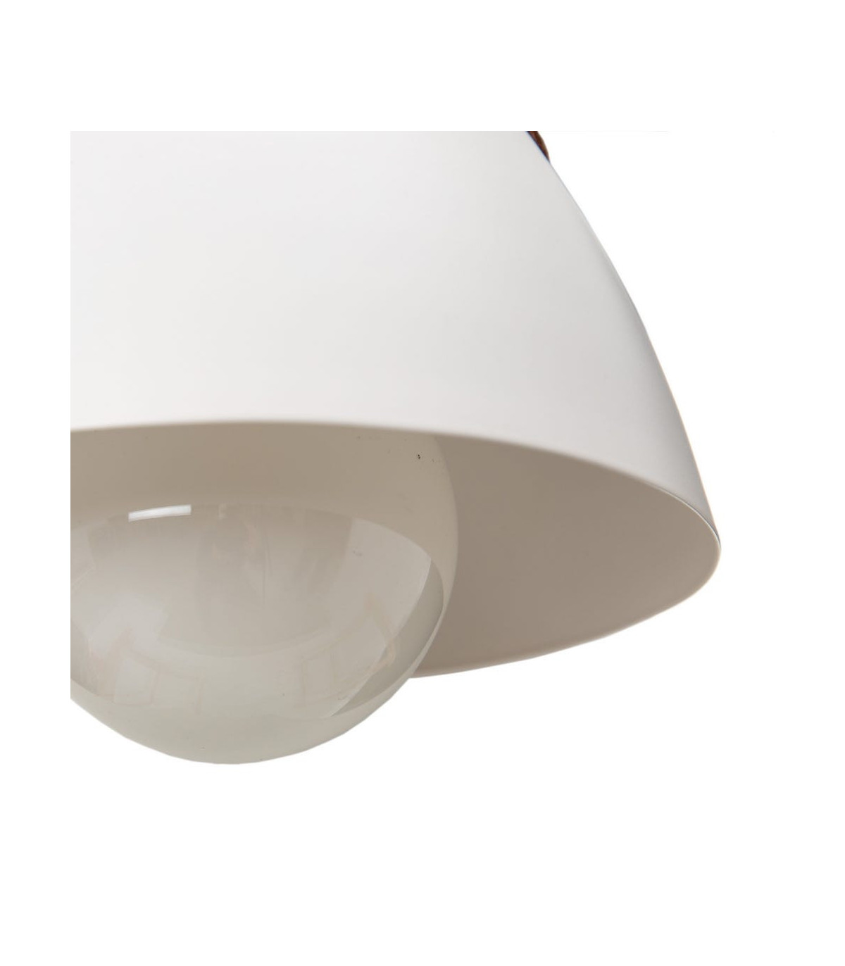 Wadiga Applique Murale Ronde En Métal Blanc Et Cuir Marron