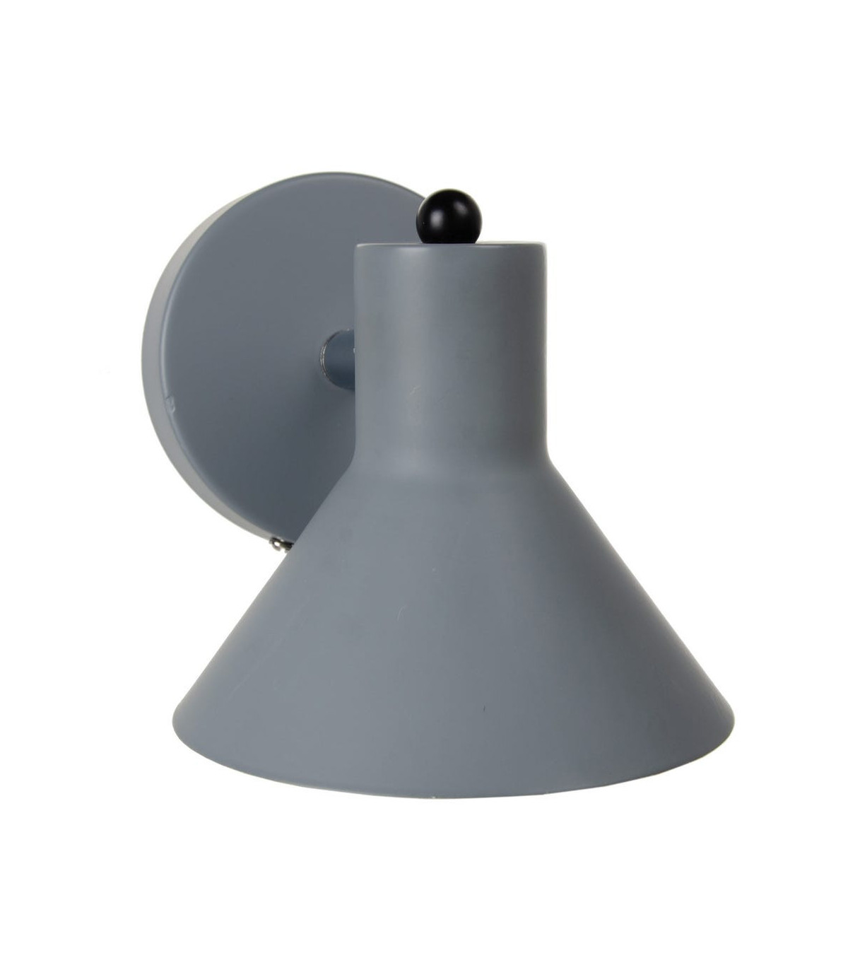 Wadiga Applique Murale Ronde En Métal Gris - 13x15.5x14cm