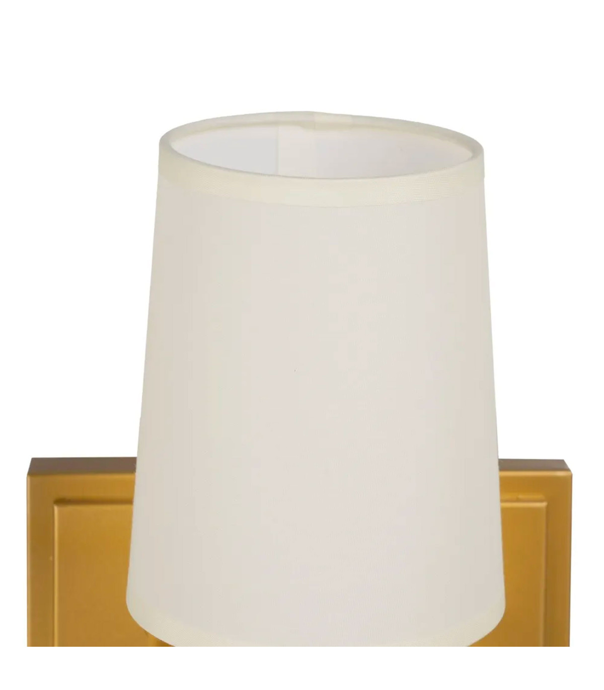 Wadiga Applique Murale Triple En Métal Doré Et Abat-jours Tissu Blanc 58x20x31.5cm