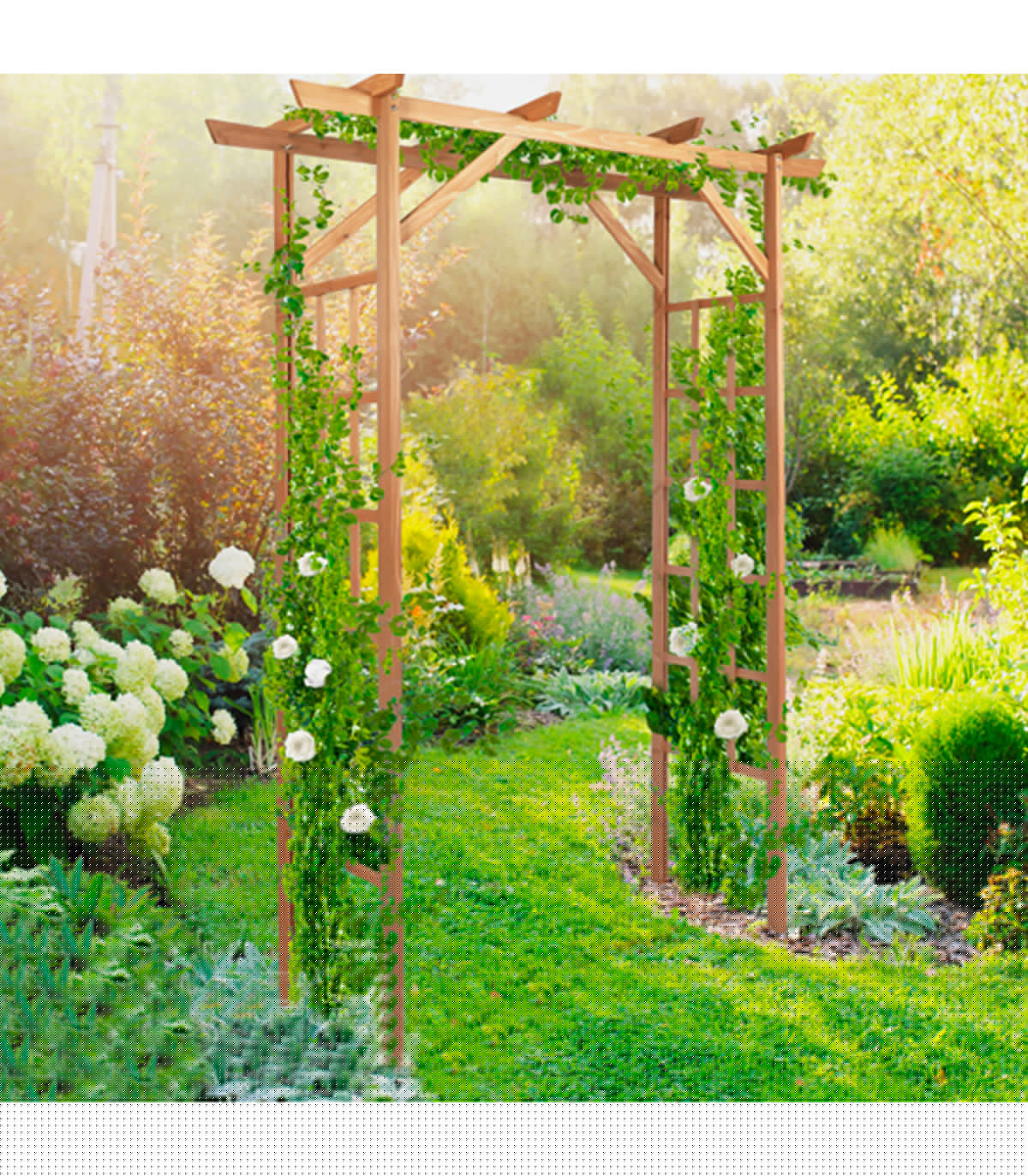 Wadiga Arche De Jardin En Bois Avec Treillis 146x68x211cm