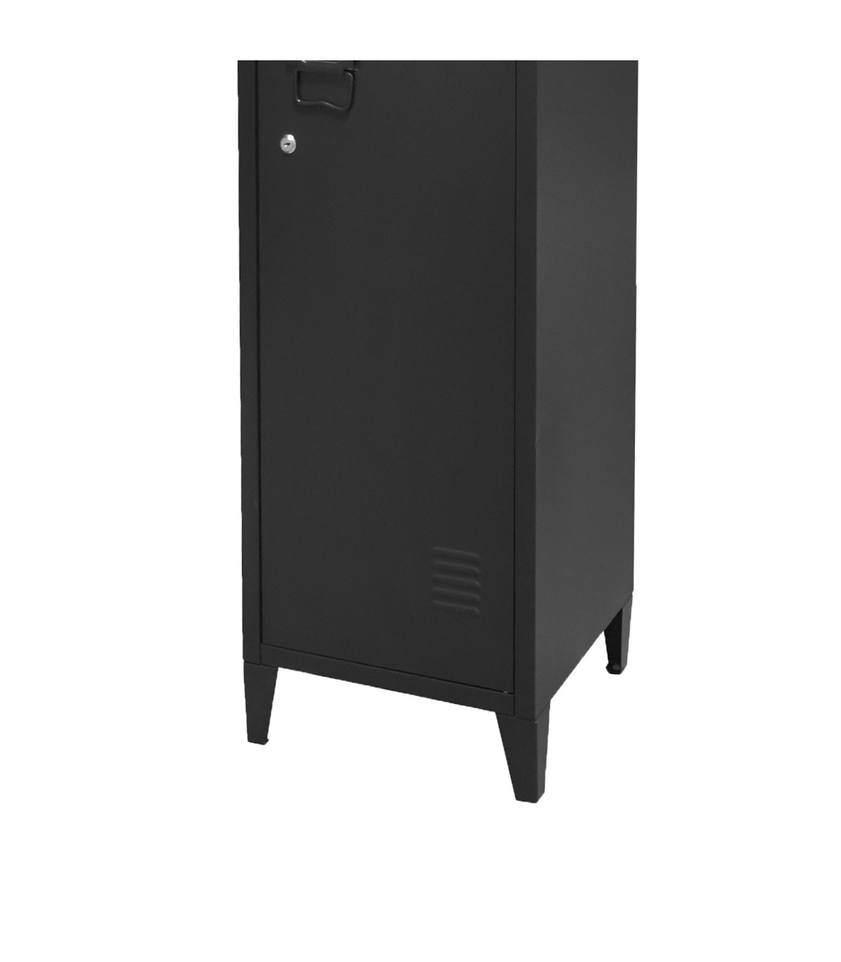 Wadiga Armoire Vestiaire Métal Noir Style Casier Industriel 38x38x137cm