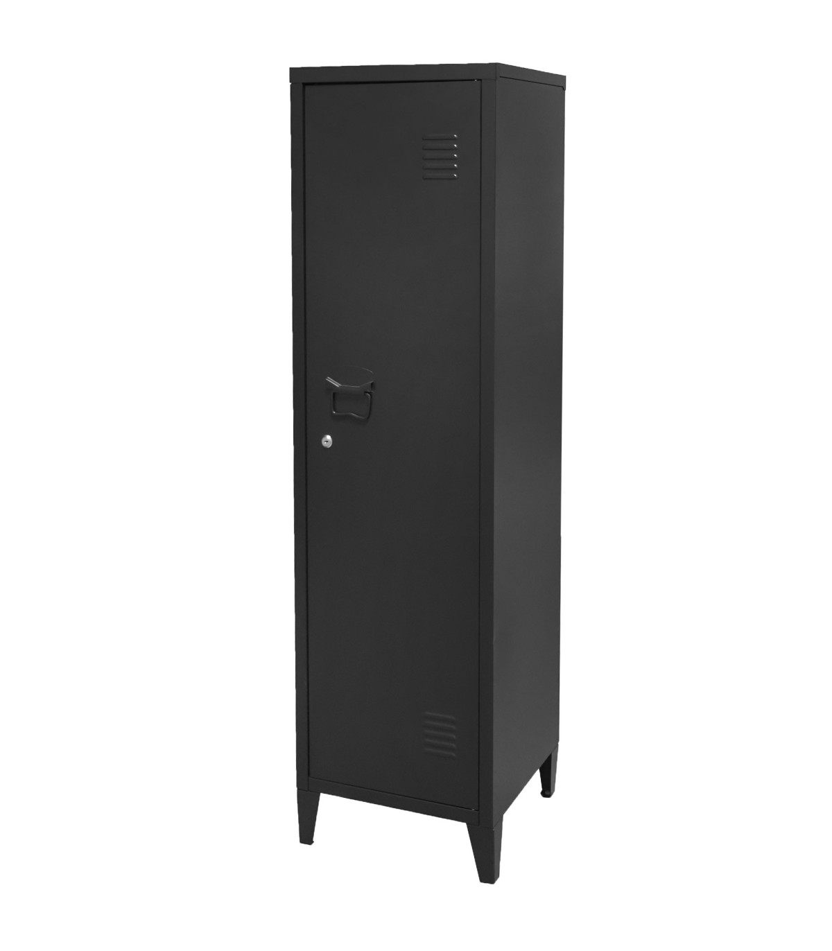 wadiga Armoire vestiaire métal noir style casier industriel 38x38x137cm