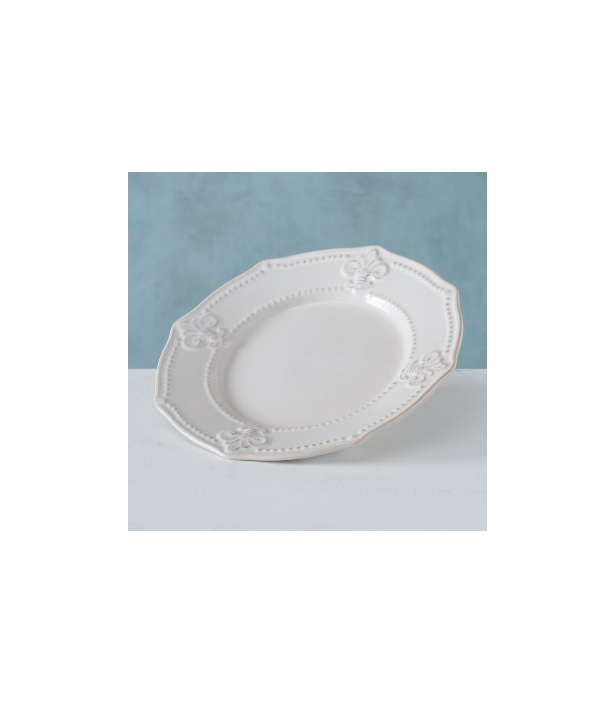Wadiga Assiette à Dessert En Céramique Blanche Monaco - Diamètre 22cm