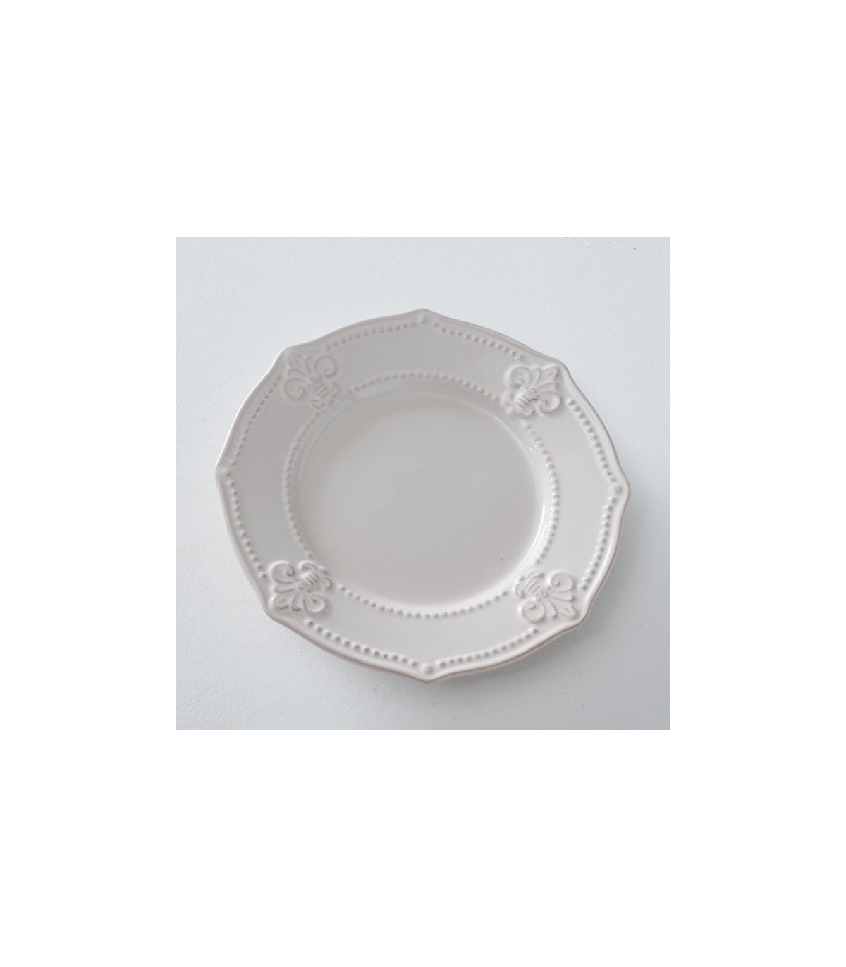 Wadiga Assiette à Dessert En Céramique Blanche Monaco - Diamètre 22cm