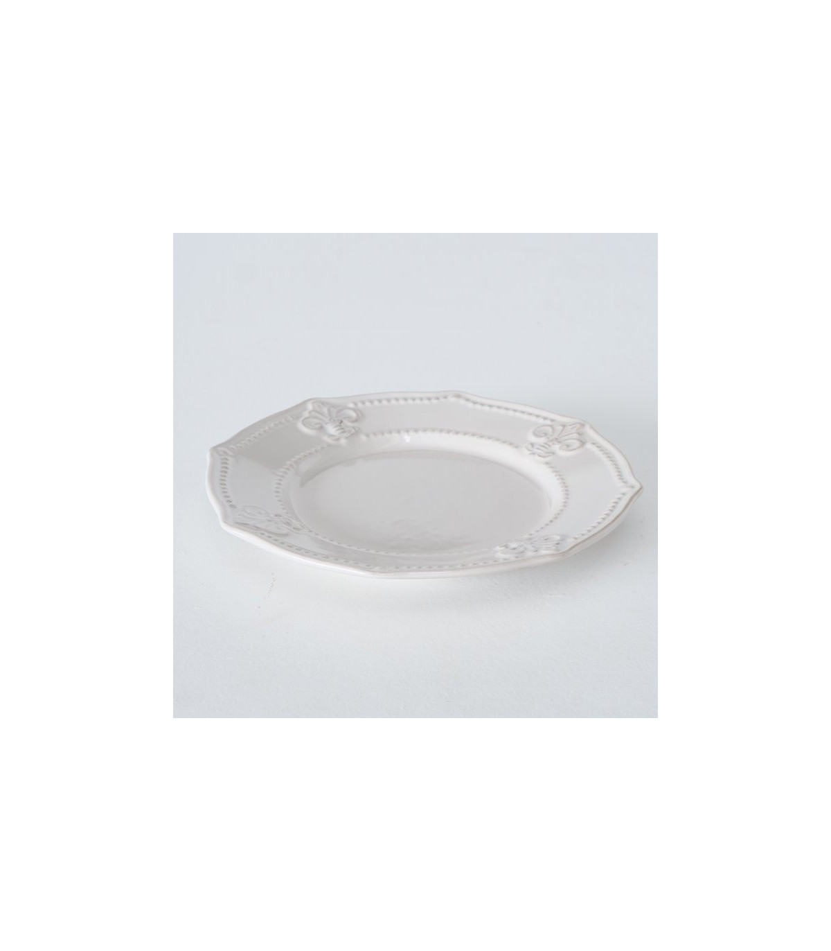 Wadiga Assiette à Dessert En Céramique Blanche Monaco - Diamètre 22cm