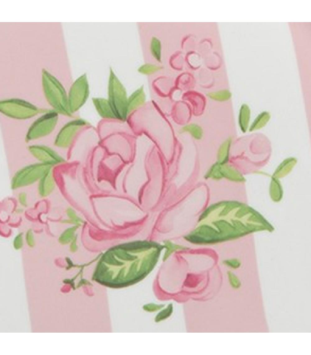 Wadiga Assiette à Dessert En Porcelaine Blanche Motif Fleuri Roses 20x20x2cm
