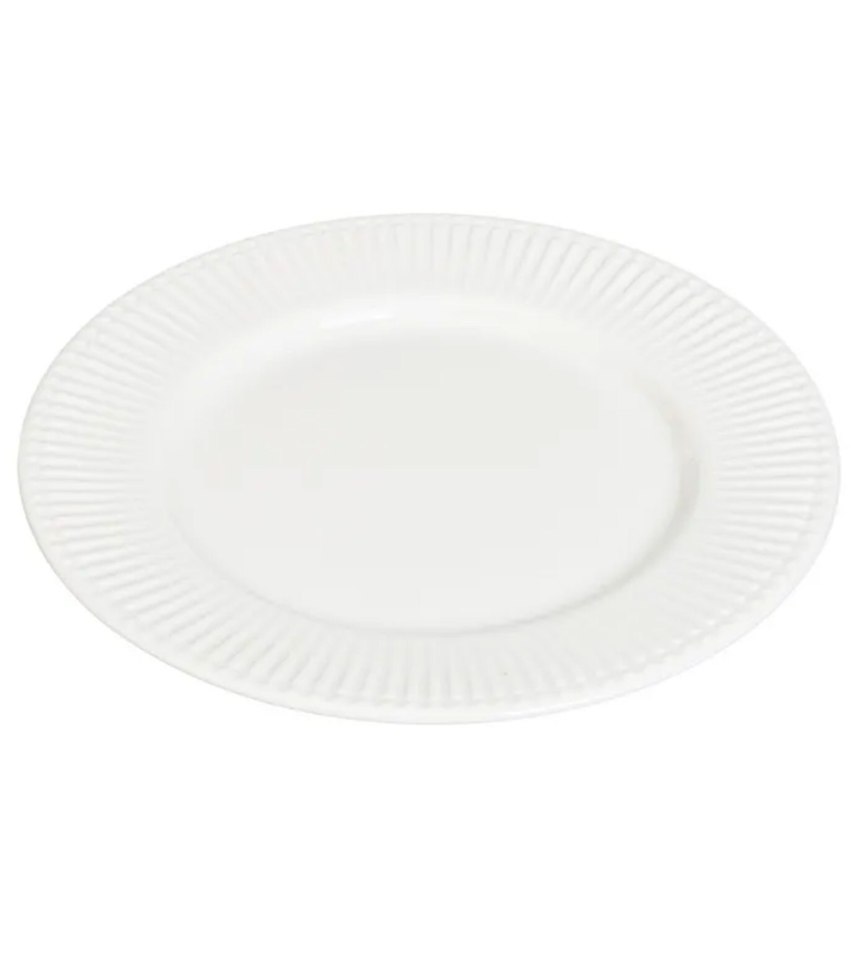 wadiga Assiette à dessert en porcelaine blanche striée 21x21x2cm